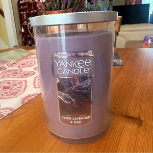 Yankee Candle DRIED LAVENDER & OAK Large 2-Wick Tumbler Jar Purple 22 oz Wax NEW